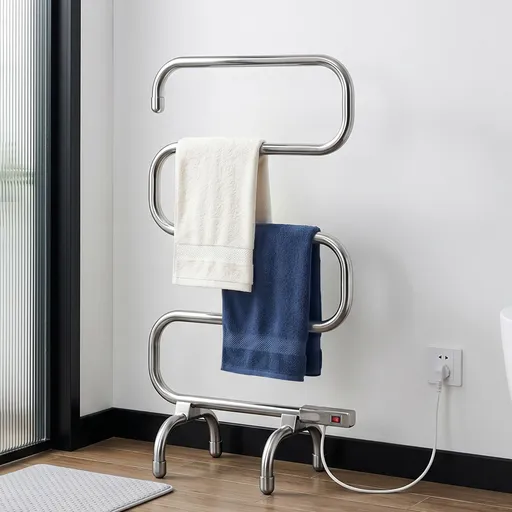 Devanti Electric Heated Towel Rail Rack 5 Bars Freestanding Clothes Dry Warmer