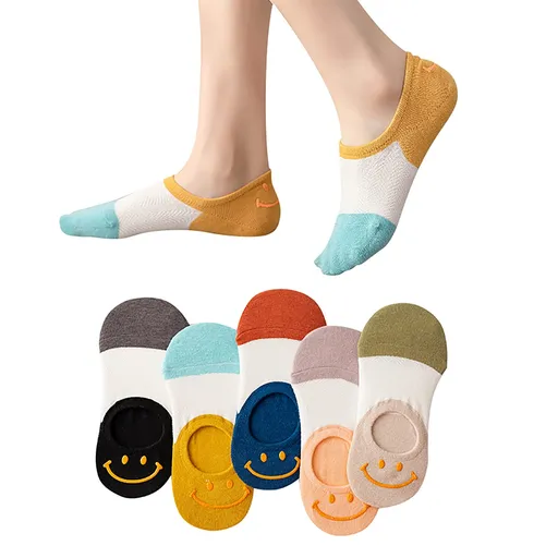 Womens No Show Socks 5 Pairs Invisible Cute Socks Womens Low Cut Socks Hidden Non Slip Socks Breathable Thin Socks