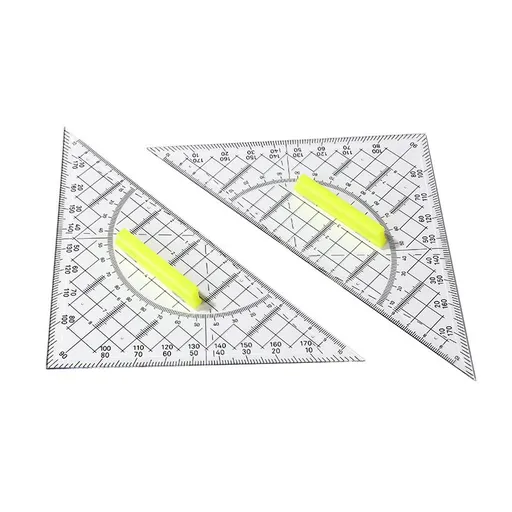 Triangular Ruler for Crafts -Triangular Geometry School Ruler Drawing Tools, Drawing Tool with Clear Protractor for Geometry（2pcs）