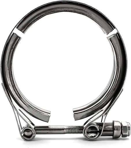 V Band Clamp for Turbo, Automotive Stainless Steel Turbo Clamp with Male Female Flange (4")