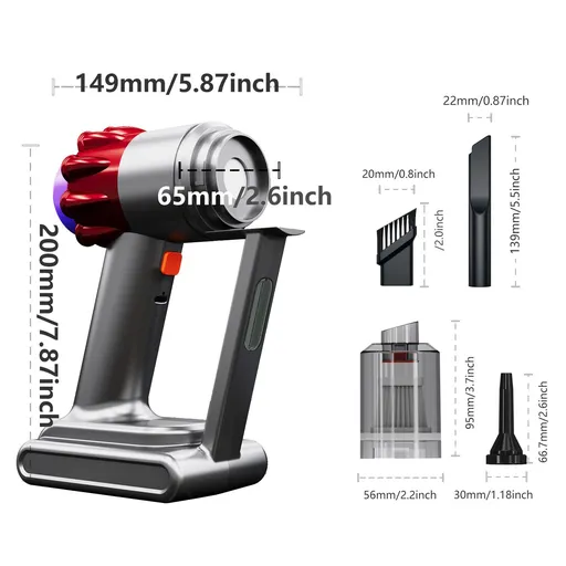 Portable Wireless Car Vacuum Cleaner 4 in 1 Handheld Air Duster Rechargeable Mini Vacuum for Pet Hair Keyboard Car Interior