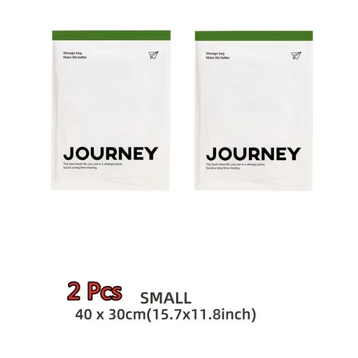 2 Pcs Hand-Rolled Travel Compression Bag, No Pump Needed, Transparent Storage for Clothes, Towels, Socks, Upgraded Matte Finish, Small Size, 2pcs