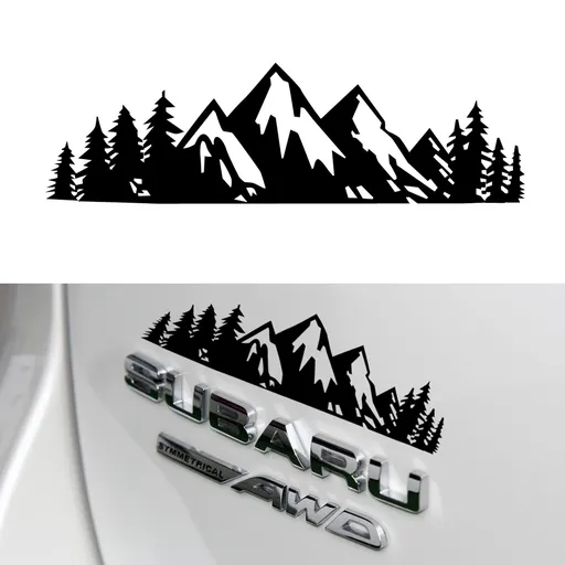 Vinyl Snow Mountain Tree Decal Sticker, Trunk Logo Decal Sticker, Car Exterior Accessories(Black) will not fall easily