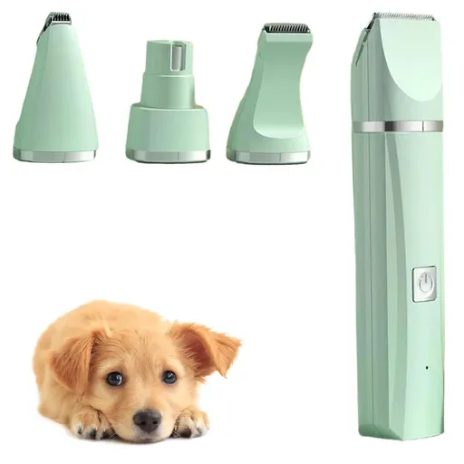 Generic Dog Hair Clipper 4-in-1 Grooming Set with Nail Sharpener, Low Noise USB Rechargeable pet Clipper