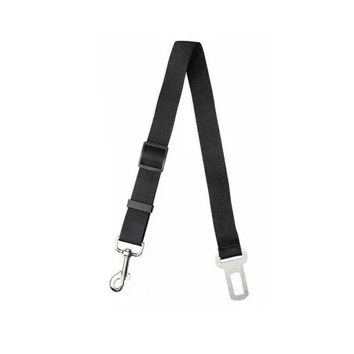 Adjustable Pet Harness Lead for Car Travel with Clip Attachment Nylon Restraint Strap - Black