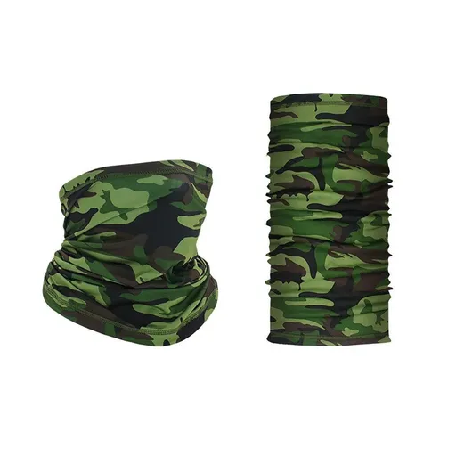 Sunblock Ice Silk Breathable Bandana Bib Face Scarf Fishing Biker Sport Headgear - Camouflage Green