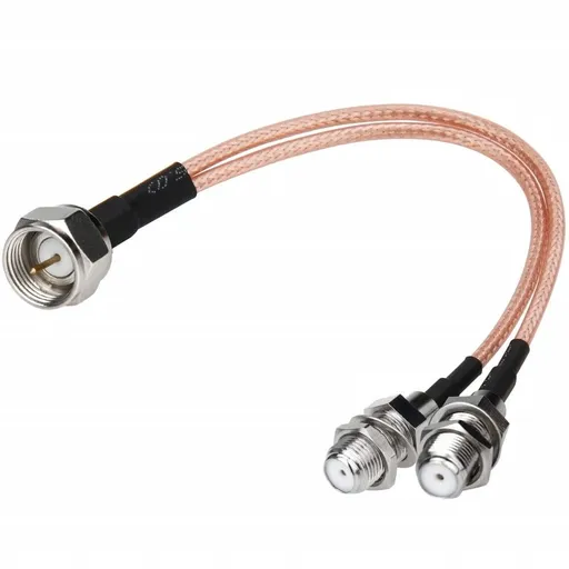 F-Type RG6 Splitter Coax Cable,75Ohm TV Antenna 3 Way Splitter Combiner F Male to F Dual Female RG316 Coaxial Cable 6inch