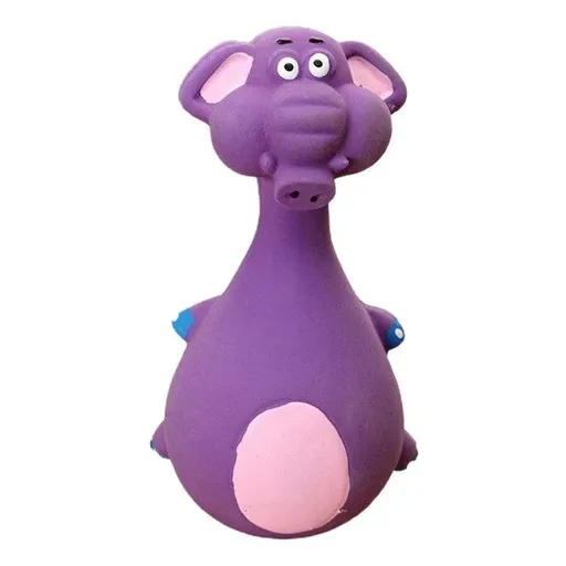 Latex Squeaky Dog Toys Puppy Pet Chew Toys Squeaker Soft and Interactive - Purple