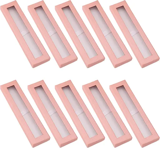 10 Pcs Empty pen gift box with Clear lid Single pen presentation Packaging Case Cardboard Jewelry Boxes with Cushion Suitable for Wedding Business Birthday Office Supplies Gift Packaging (Pink)