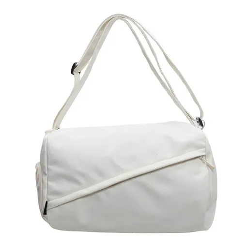 Women's Gym Bag with Shoe Compartment, Waterproof Travel Duffle Bag - White