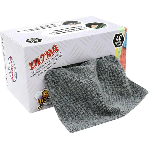 40-Pack Pop-Up Microfiber Cleaning Cloths, thickened for superior water & grease absorption, lint-free & reusable, ideal for kitchen & bath cleaning./GREY