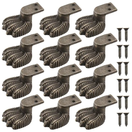 Storage Box Feet Leg Wooden Zinc Alloy 12Pcs 1.3X0.8X0.5In