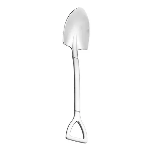 1 Piece Dessert Spoon, Stainless Steel Shovel Shape Spoon for Ice Cream Fruit and Kitchen or Restaurant Use, Silver, 1.34 x 6.1 inches
