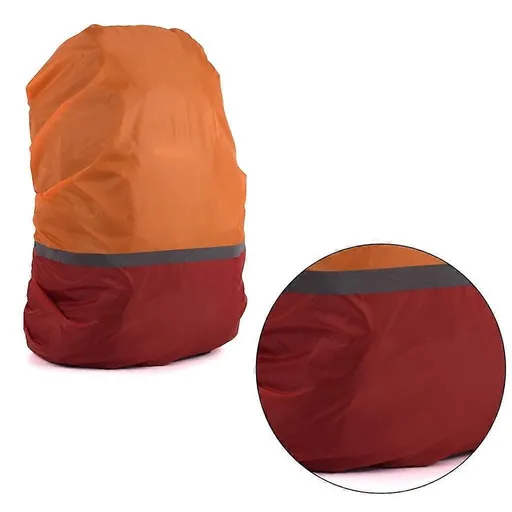Dustproof Rain Cover Waterproof Backpacks Rain Cover with Reflective Strips - Orange Red L