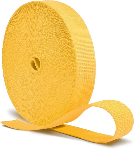 CooBigo 12 Yards Webbing 1 Inch Wide Polypropylene Webbing Strap 1" Webbing Strapping for Bags/Lawn Chair/Pool Solar Cover DIY Crafting