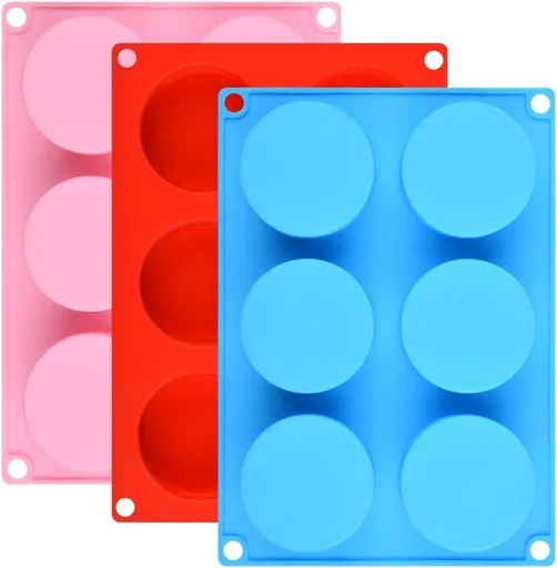 Cake Puck Molds, Silicone Cookie Molds Round Cylinder for Chocolate Covered Cake Pucks, Cookie Pucks Easy to Release (3, Multi)