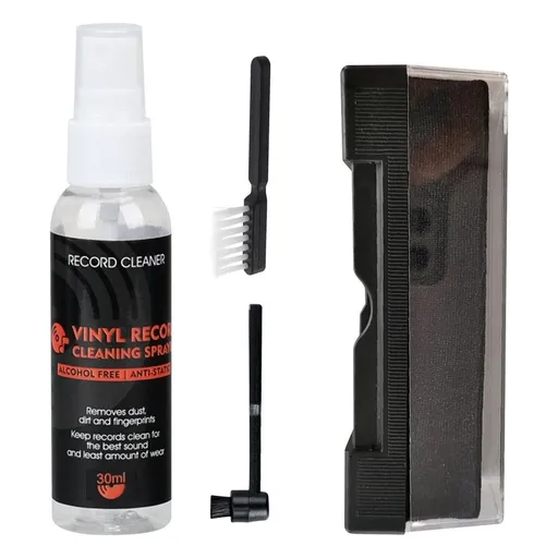 Vinyl Record Cleaning Kit, 30ml Anti-Static Vinyl Cleaning Solution, Turntable Cleaner Set with Microfibre Brush, Vinyl Record Maintenance, Album Dust Removal, for Vinyl Records Collection