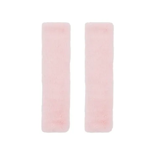 Winter Plush Shoulder Strap Cover Neck Cushion Pad for Comfortable Car Travel 2PCS - Pink