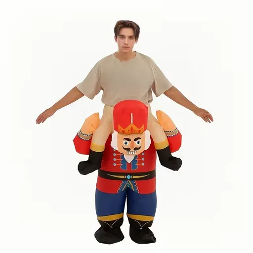 Inflatable Costume Nutcracker Soldier Ride-On Fits 160-190 cm Height Colourful