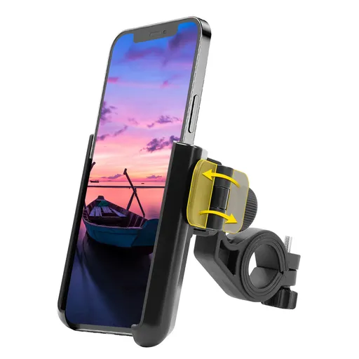 Bike Phone Holder with Quick Release Lock and 360 Degree Rotation for Motorcycles, Scooters and Mountain Bikes, Fits 9-18 cm Phones