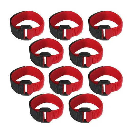 10pcs Rooster Anti Crow Collar Adjustable Nylon Neck Belt Poultry Sound Control - Red
