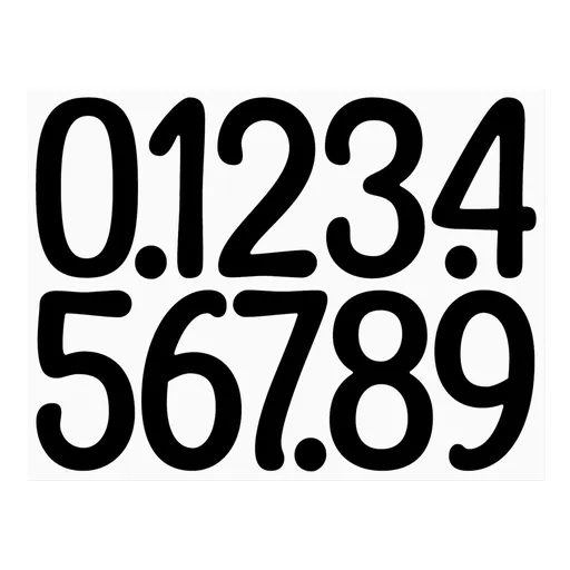 Vinyl Number Stickers, Self Adhesive Weatherproof Digit Decals for Mailbox Car and Home, Model BK1, 4 inches