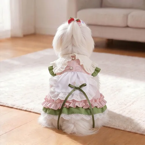 Pet Dress Princess Style Polyester Cotton Spring Summer Party cake skirt Xs (bust 30cm, back length 20cm)