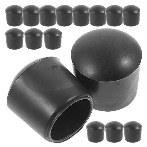 16Pcs Black PVC Foosball Tip Caps Safety End Covers for Football Tables