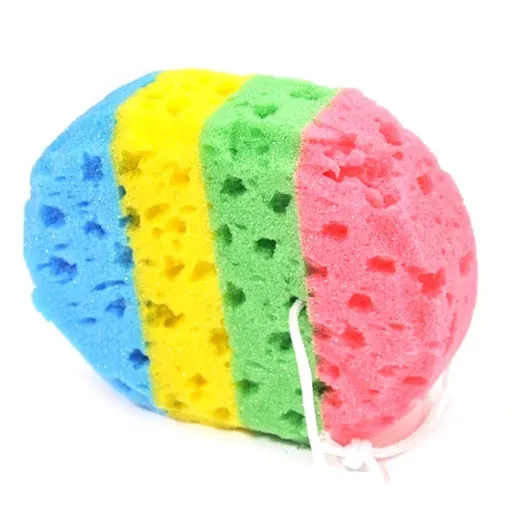 Oval Exfoliating Bath Sponge Soft Foam Shower Sponge Rainbow