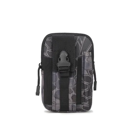Black python pattern Tactical Molle Waist Bag Waterproof Phone Pouch for 6 inch Smartphones Compact Large Capacity Belt Loop Organizer for Local Outdoor Adventurers
