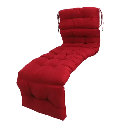 Indoor Outdoor Chaise Lounge Cushion with Ties Splashproof Lounge Chair Cushion Replacement for Lawn Pool 4 Fold 78.74x21.65in Burgundy