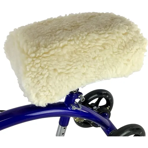 Steerable Knee Walker Knee Scooter for Adults for Foot Surgery & Deluxe Plush Synthetic Sheepskin Knee Scooter Pad Cover Cushion
