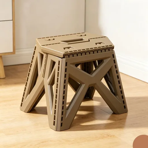 Foldable Hand‑Held Plastic Small Stool 28x32x23cm Coffee,28x32x23cm Low Seat Suitable for Camping Fishing Travel and Shoe Changing,Christmas Halloween Versatile Practical Present