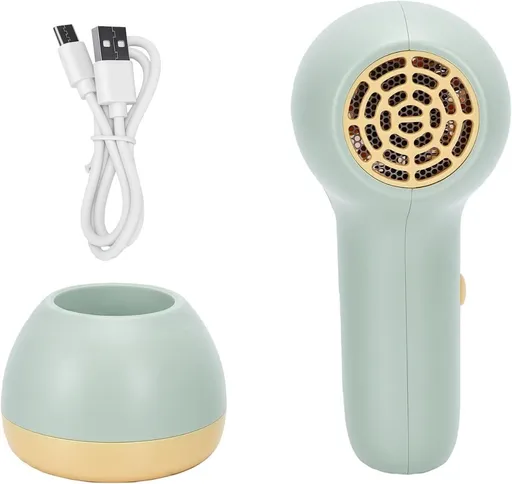 Cordless Hair Dryer for Baby, Gentle Airflow Mini Hair Dryer Portable Baby Blow Dryer Rechargeable for Travel Camping, Low Heat Quiet Cordless Hairdryer Safe for Infant Hair Delicate Skin - Green - Size 6.49*3.54in