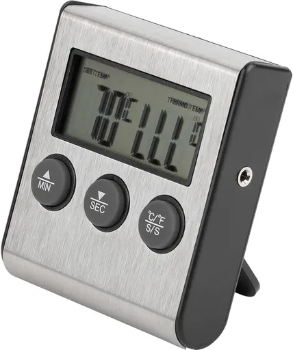 Food Thermometer - Meat Thermometer - Grill Thermometer - Meat Cooking Probe - Accurate Digital Kitchen Thermometer with Timer - Suitable for Cooking and Outdoor Grilling