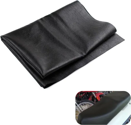 Motorcycle Seat Cover, Waterproof Sun Resistant Seat Protector, High-elasticity Anti-scratch PVC Leather Cover, DIY Modification Accessory for ATV Scooter Moped Mini Bike (Black)
