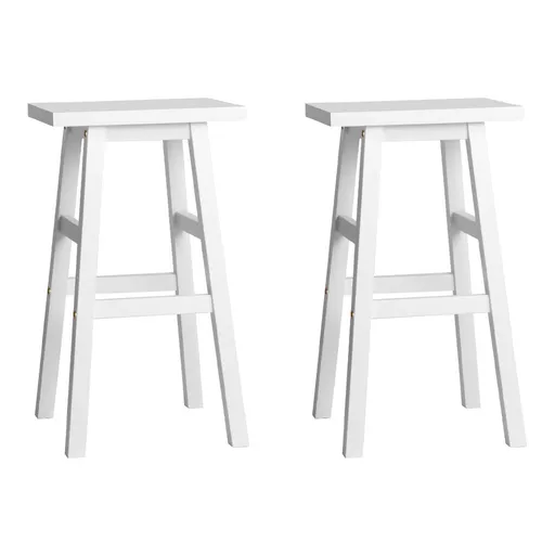 Artiss Bar Stools Kitchen Counter Stools Wooden Chairs White x2