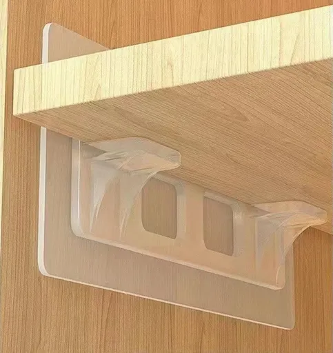 Adhesive Shelf Bracket, Self Adhesive Shelf Support Pegs, Punch Free Shelf Pins, Shelf Clips for Cabinet Clapboard, 8 Pack