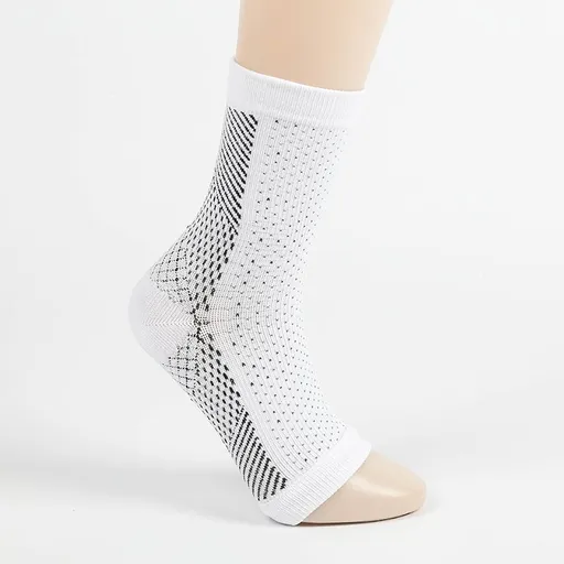 Men Socks Super Soft Compression Socks for Fitness Running Moisture-wicking Breathable Unisex Design 1 Pair Unisex Socks White