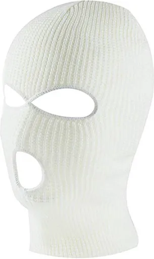 Three-Hole Balaclava | Facemask | Ski Hat | Bivouac | Winter Sports | Motorcycle/Skipper/Cycling Hat | Universal / One Size | White