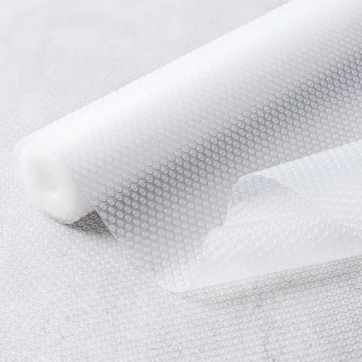 12 Inches x 20 FT Non-Adhesive Shelf Liner Water Resistant Oil-Proof Thickened Easy to Clean and Cut Drawer Mats for Refrigerator, Desk, Cabinet, Kitchen