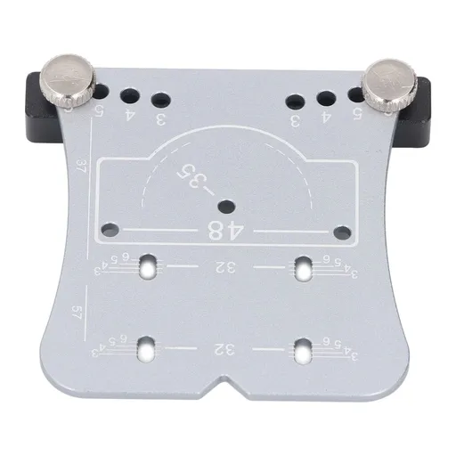 35mm Hinge Punch Locator Hinge Boring Jig 4 Hole Spacing Adjustable Margin Marker Positioning Plate Hinge Drilling Jig Guide Silver Hinge
