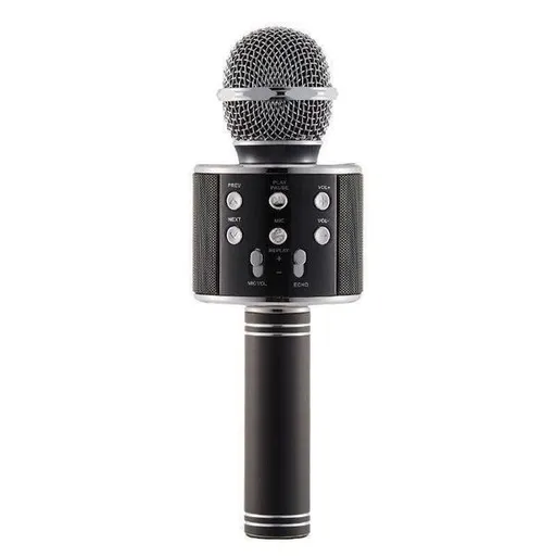 Handheld Wireless Bluetooth Microphone with Speaker for IOS Android Phone Computer 1800mAh Battery Black
