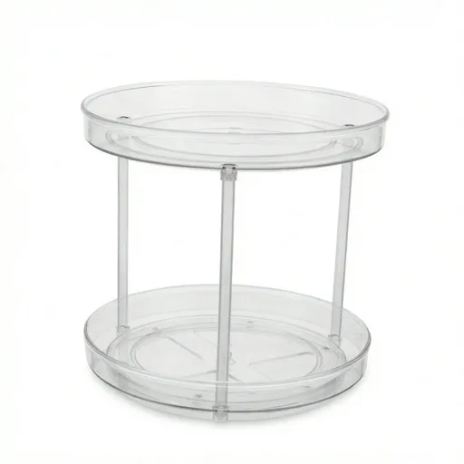 Rotating Shelf Turntable 2 Tier Rack Rotating Spices Rack Rotating Storage Rack Drawers Bins Food Display Stands Revolving