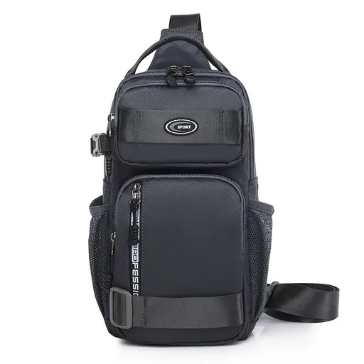 Grey Stylish Multi-Functional Men's Chest Bag - Lightweight Crossbody Sling Pack