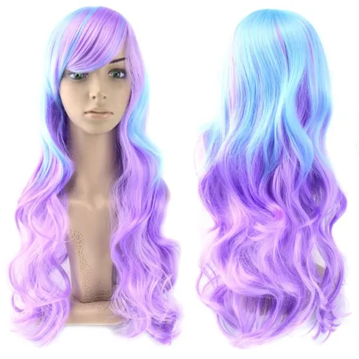 House Of Dasein Long Cotton Candy Cosplay Wig - Blue & Purple