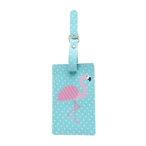 Durable Sky Blue Luggage Id Tag with Writable Name Card and Strap for Travel
