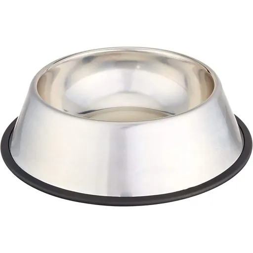 Non Slip Stainless Steel Dog Bowl Pet Cat Water Food Feeder Portable Puppy Dish - XX-Large (1 Litre)