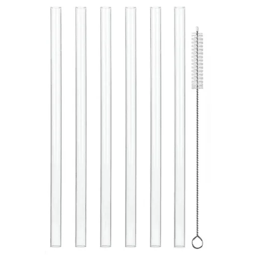 6Pcs Reusable Silicone Straws for Tumblers 14-40oz, Includes 1 Cleaning Brush, Great for Travel