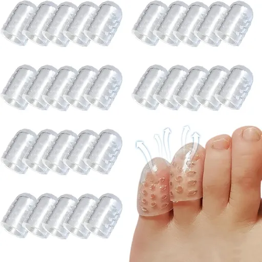 Silicone Anti-riction Toe Protector, 30 Pcs Gel Toe Protectors Breathable Toe Covers, Sot Clear Little Toe Protectors Caps Guards or Men Women, Toe Sleeves or Corns, Blisters and Pain Relie